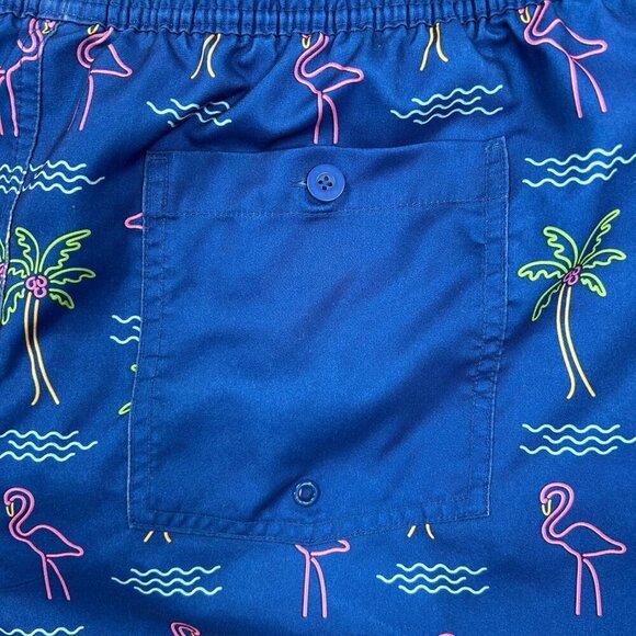 Sonoma Men's Neon Flamingo Blue Board Shorts Swim Trunks Size L - Picture 7 of 9